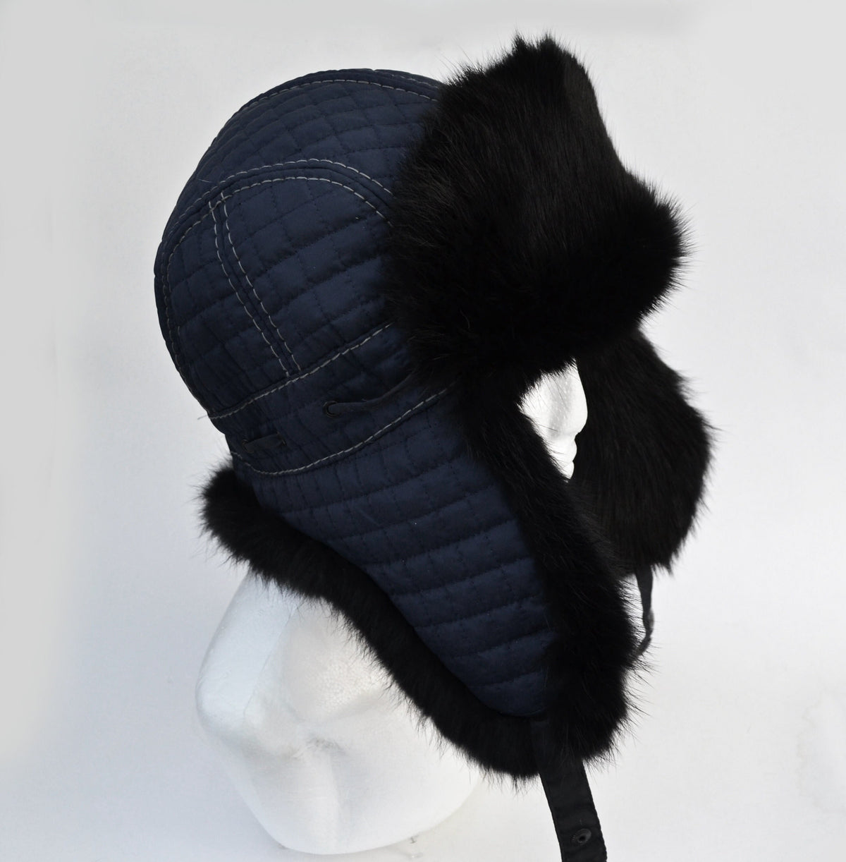 READY TO SHIP Aviator Fur Hat, Fur Ear Flap Hat, Men real fur hat, Trapper Hat, Ushanka, Russian Hat, Ski Hat, Rabbit Fur, Fur Hat Ear Flaps