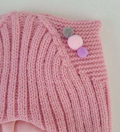 Knitted Balaclava for Girl, Toddler Girl Helmet, Hat Neck Warmer, Thick Girls Hat, Girl Winter Hat, Child Balaclava Hat, Cat Hat, Animal Hat