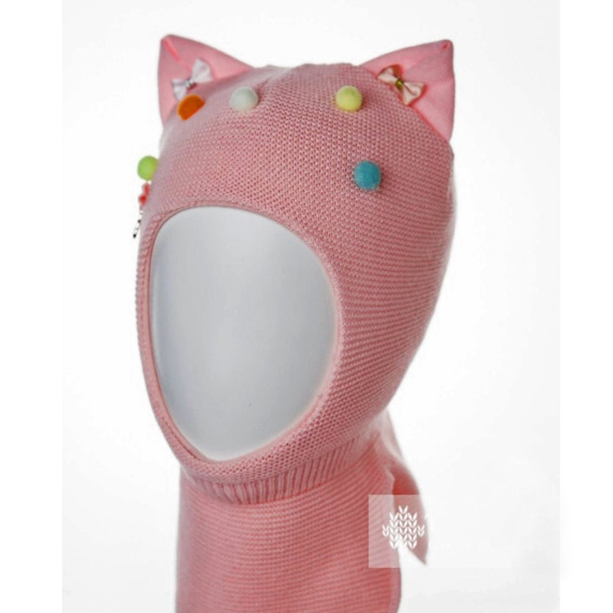 Knitted Balaclava for Girl, Toddler Girl Helmet, Hat Neck Warmer, Thick Girls Hat, Girl Winter Hat, Child Balaclava Hat, Cat Hat, Animal Hat