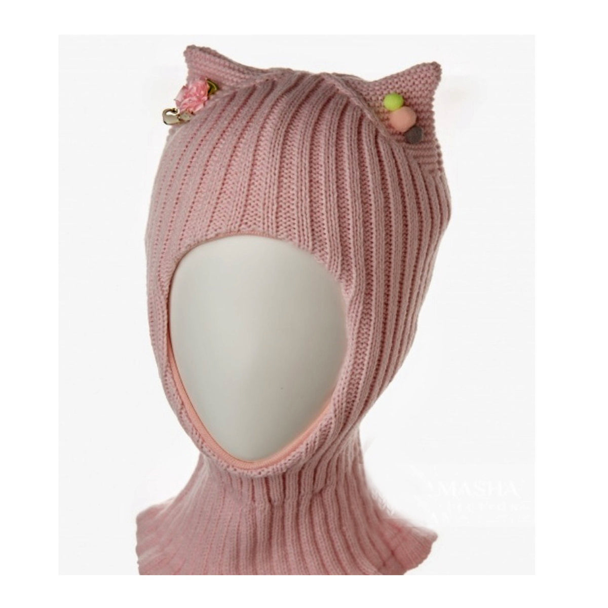 Knitted Balaclava for Girl, Toddler Girl Helmet, Hat Neck Warmer, Thick Girls Hat, Girl Winter Hat, Child Balaclava Hat, Cat Hat, Animal Hat