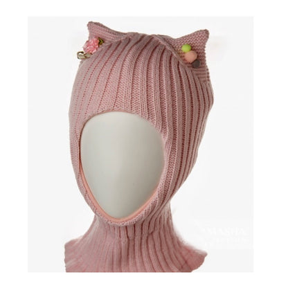 Knitted Balaclava for Girl, Toddler Girl Helmet, Hat Neck Warmer, Thick Girls Hat, Girl Winter Hat, Child Balaclava Hat, Cat Hat, Animal Hat