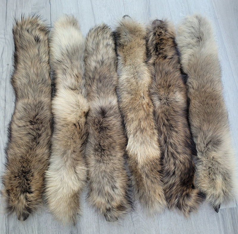 READY to SHIP 70,80 X4 cm Real Raccoon Fur Collar, Fur Trim for Hoodies, Raccoon Fur Collar, Fur Scarf, Fur Ruff, Raccoon Fur Hood, Raccoon