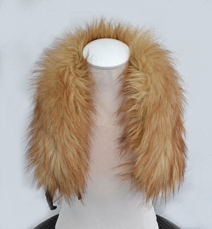 READY to SHIP Faux Fur Vegan Trim Hood 65-70 cm, Faux Fur Collar Trim, Fur Fabric, Fur Ruff, Faux Fur Hood, Hood Fur Jacket, Fur stripe Trim