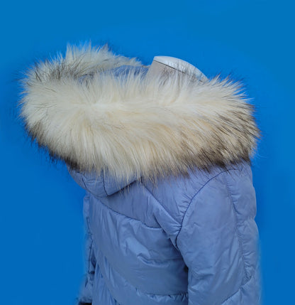 XL Ivory Faux Fur Vegan Trim Hood 70 cm, Large Faux Fur Collar Trim, Fake Fur, Fur Fabric, Fur Ruff, Faux Fur Hood, Hood Fur Jacket White