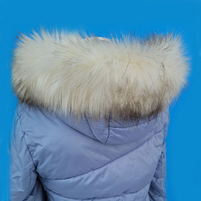 XL Ivory Faux Fur Vegan Trim Hood 70 cm, Large Faux Fur Collar Trim, Fake Fur, Fur Fabric, Fur Ruff, Faux Fur Hood, Hood Fur Jacket White