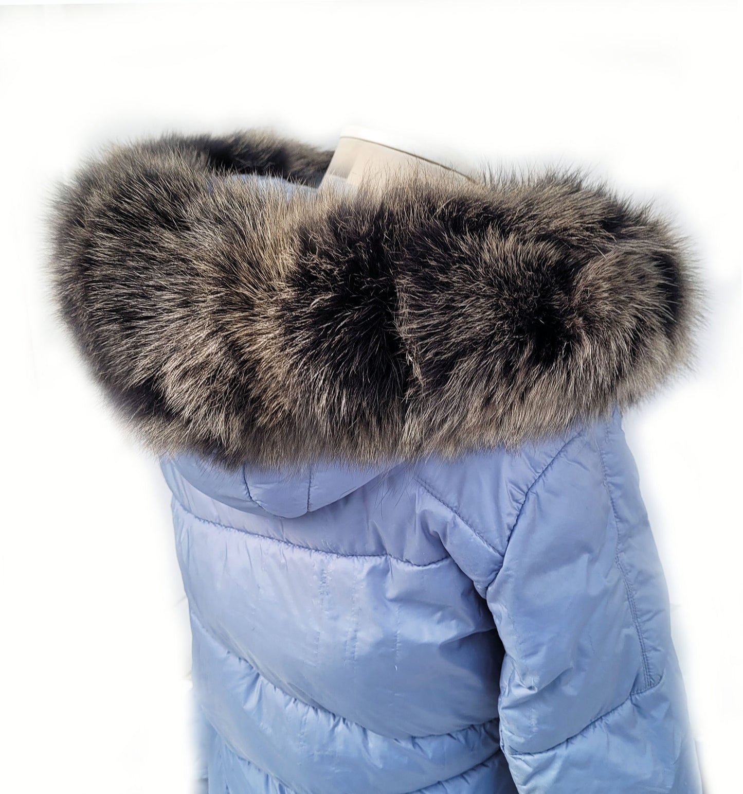 Large Brown Fox Fur Trim, Collar for Hood (PIECES), 80 cm