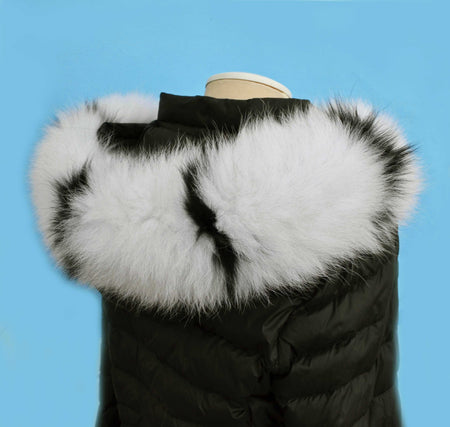By Order XL Real Silver Fox Fur Trim Hood, Large Fur Collar Trim, Fox Fur  Collar, Fur Scarf, Fur Ruff, Foox Fur Hood, Fur Stripes 20x 80cm. 