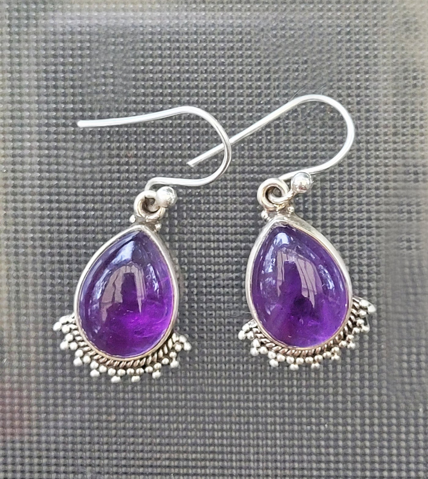 Barlin Silver Rhodium Plated Purple Stone Pendant with Earrings | Eifa