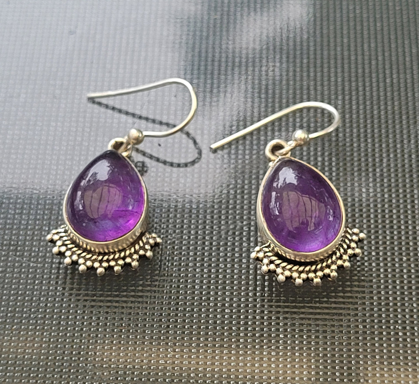 Purple Stone Earrings, 100% Natural Amethyst Earrings, 925 Sterling Silver Earrings, Amethyst Stone Earrings, Amethyst Earrings Dangle Women