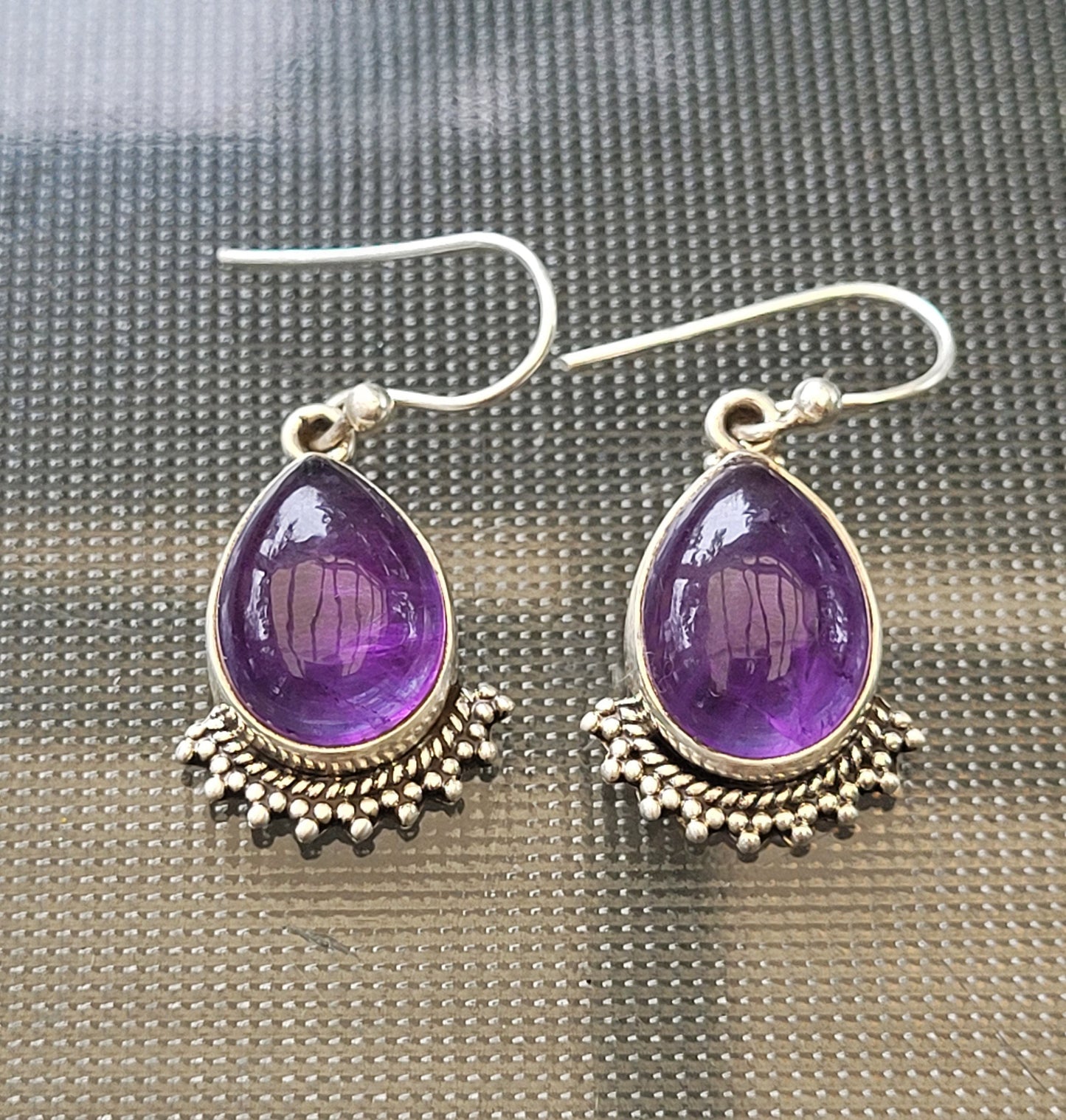 Purple Stone Earrings, 100% Natural Amethyst Earrings, 925 Sterling Silver Earrings, Amethyst Stone Earrings, Amethyst Earrings Dangle Women