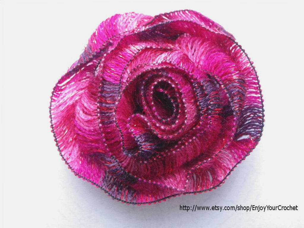 CROCHET ROSE PATTERN, Crochet pattern, Fall Flower, Flower Brooch, Hat Accessories, Pdf Crochet Pattern, Floral Pattern, Fall Pattern