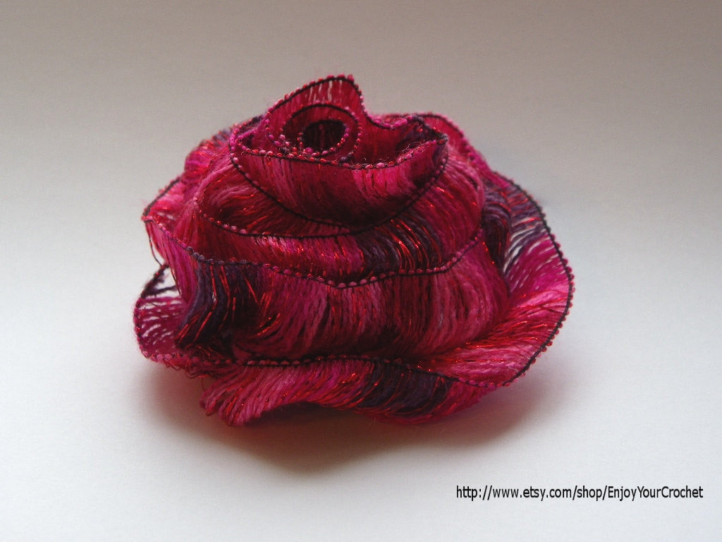CROCHET ROSE PATTERN, Crochet pattern, Fall Flower, Flower Brooch, Hat Accessories, Pdf Crochet Pattern, Floral Pattern, Fall Pattern