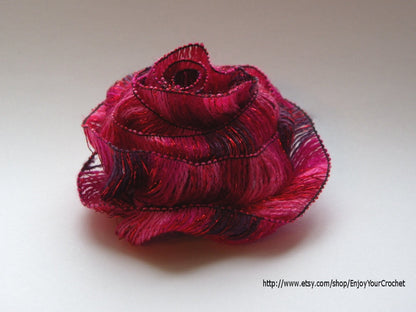 CROCHET ROSE PATTERN, Crochet pattern, Fall Flower, Flower Brooch, Hat Accessories, Pdf Crochet Pattern, Floral Pattern, Fall Pattern