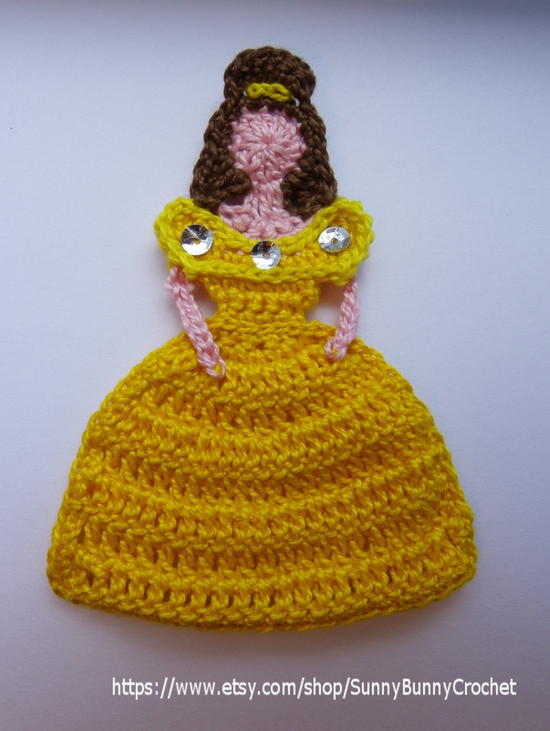 PRINCESS APPLIQUE, Crochet Applique Pattern,  Princess Belle Appliqué,  Disney Princess, Crochet Princess,Beauty, Beast, children, handmade