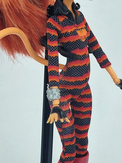 Monster High Doll Power Ghouls Toralei Stripe as Cat Tastrophe for Collectors, OOAK Repaints, Playing, Very Rare Doll, Original Clothes Girl